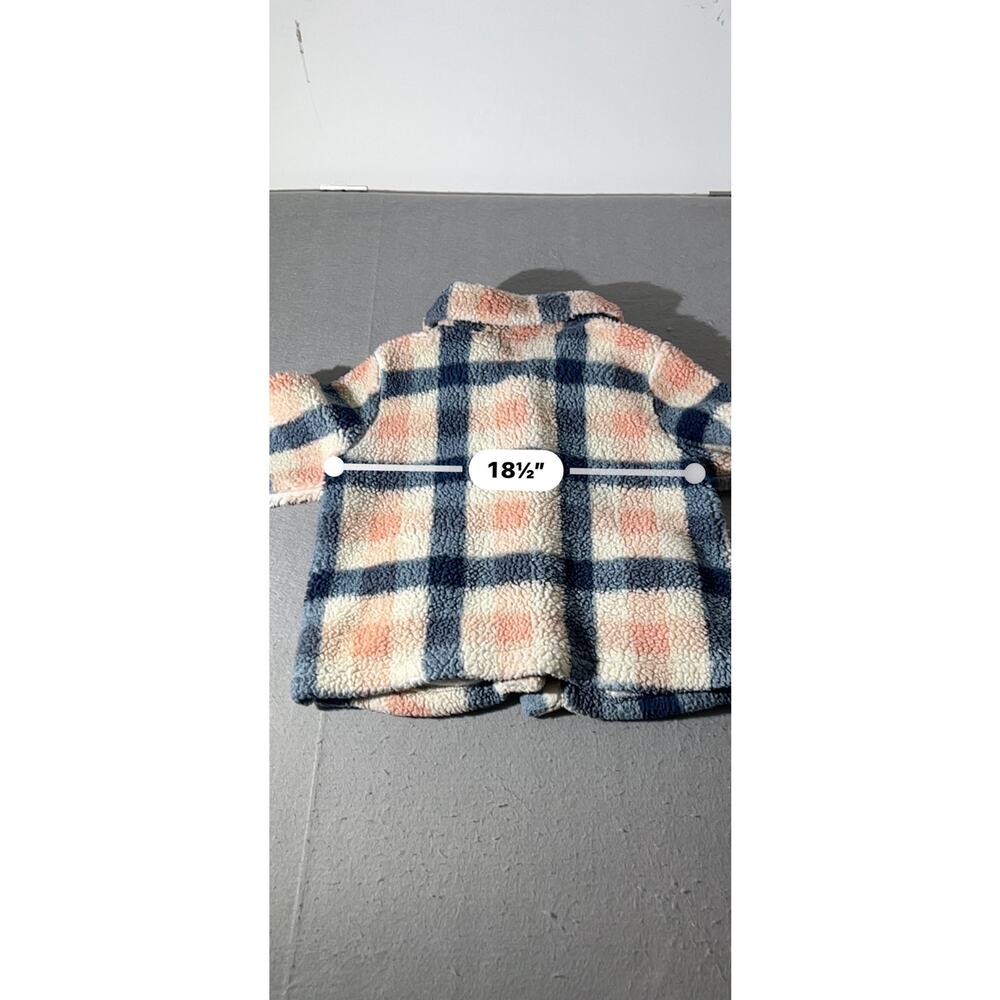 Disney Girls Mickey Sherpa Plaid Jacket Blue Pink Size M - Picture 7 of 13